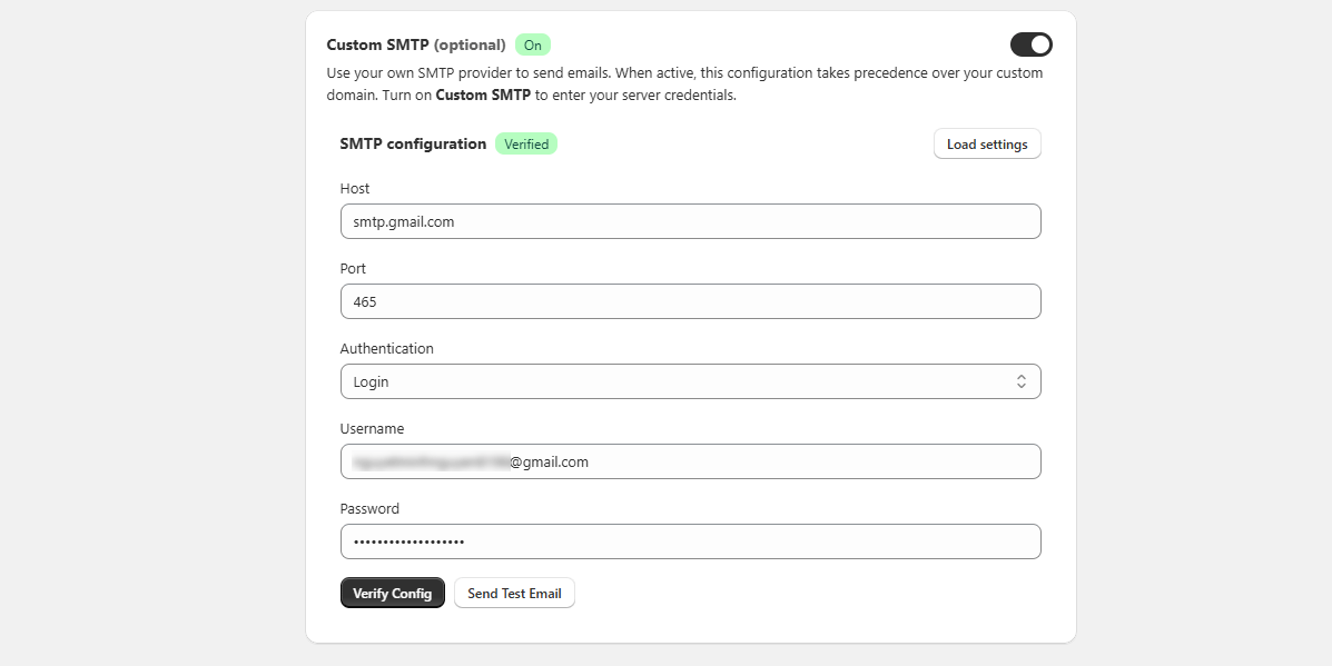 Complete SMTP setup