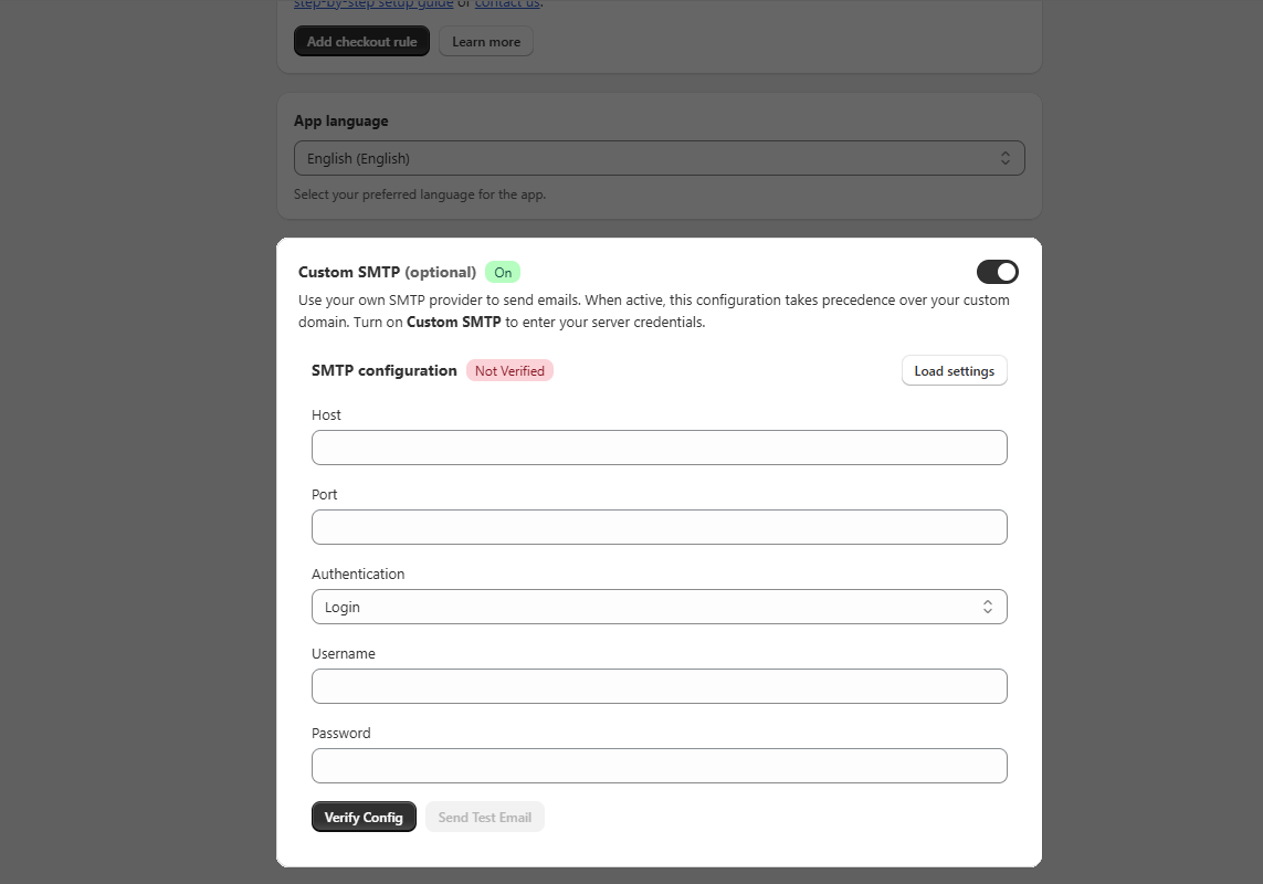 Custom SMTP