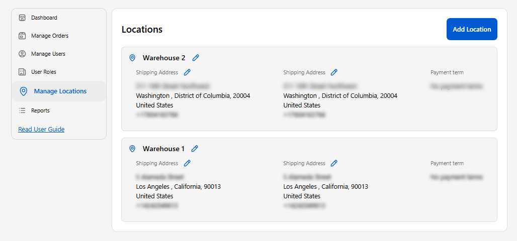 Manage multiple company locations