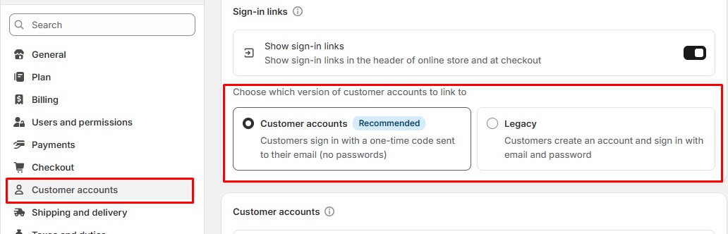 Customer Accounts Types