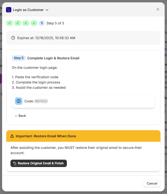 Copy and enter the code