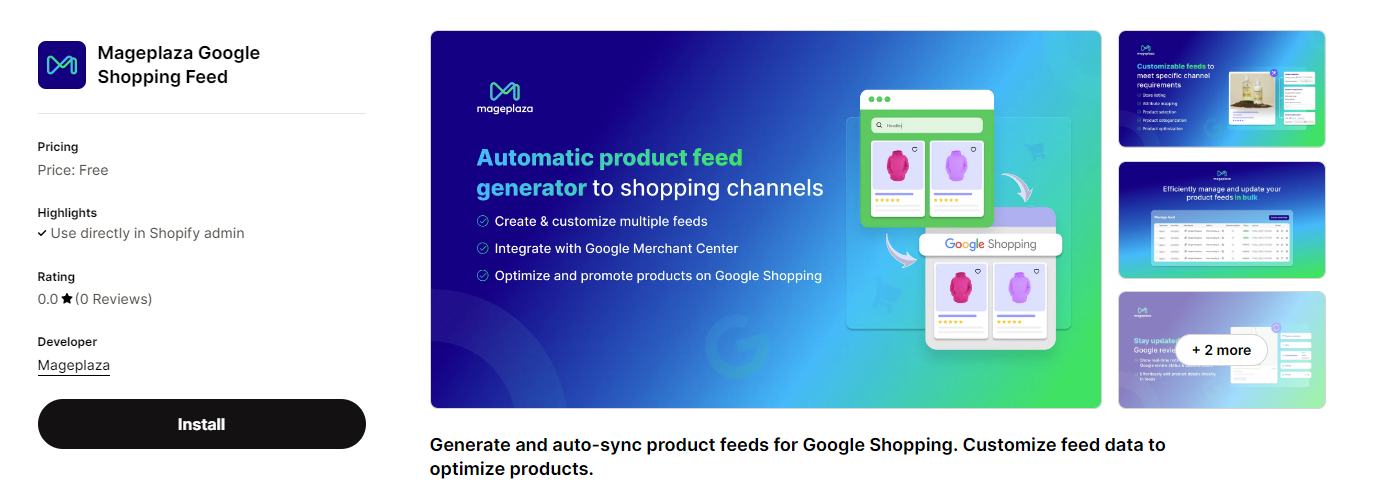 MP Google Shopping Feed app for Shopify