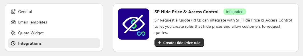 SP Request a Quote can integrate with SP Hide Price & Access Control
