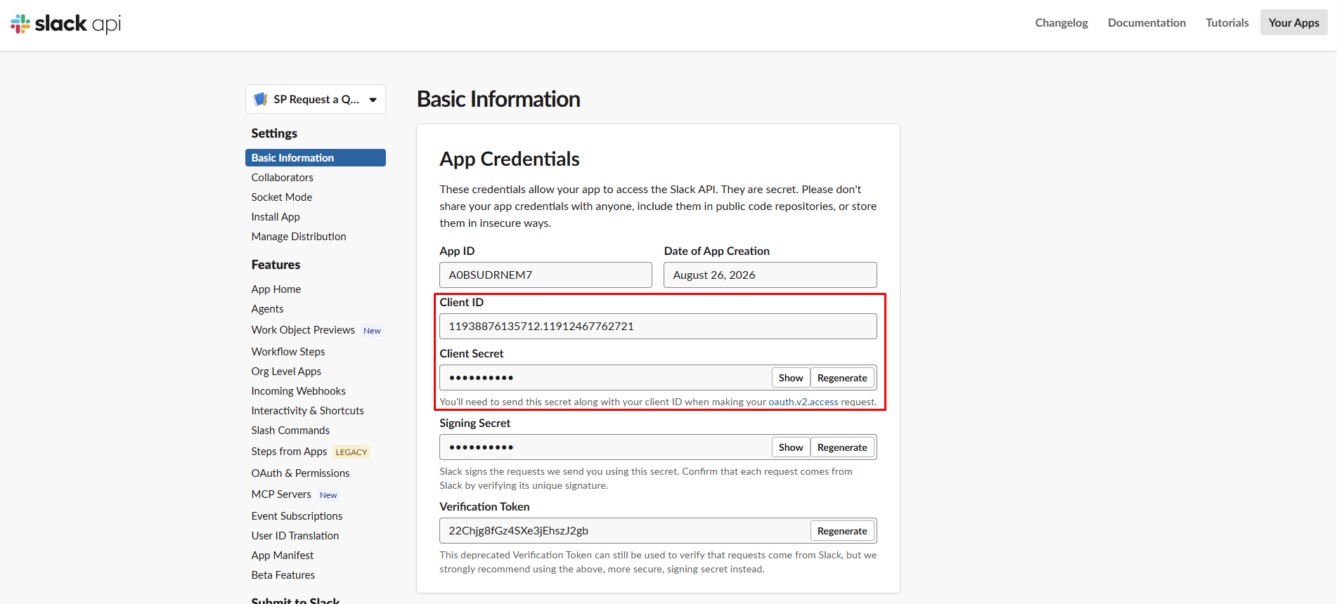 Copy Client ID and Client Secret