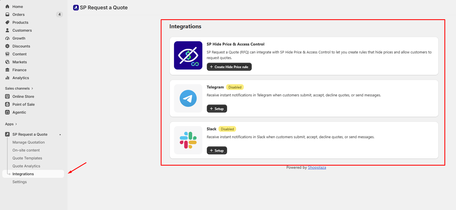 SP Request a Quote can integrate with other solutions