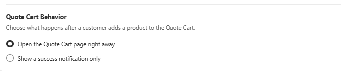 Control what happens when customers add to quote