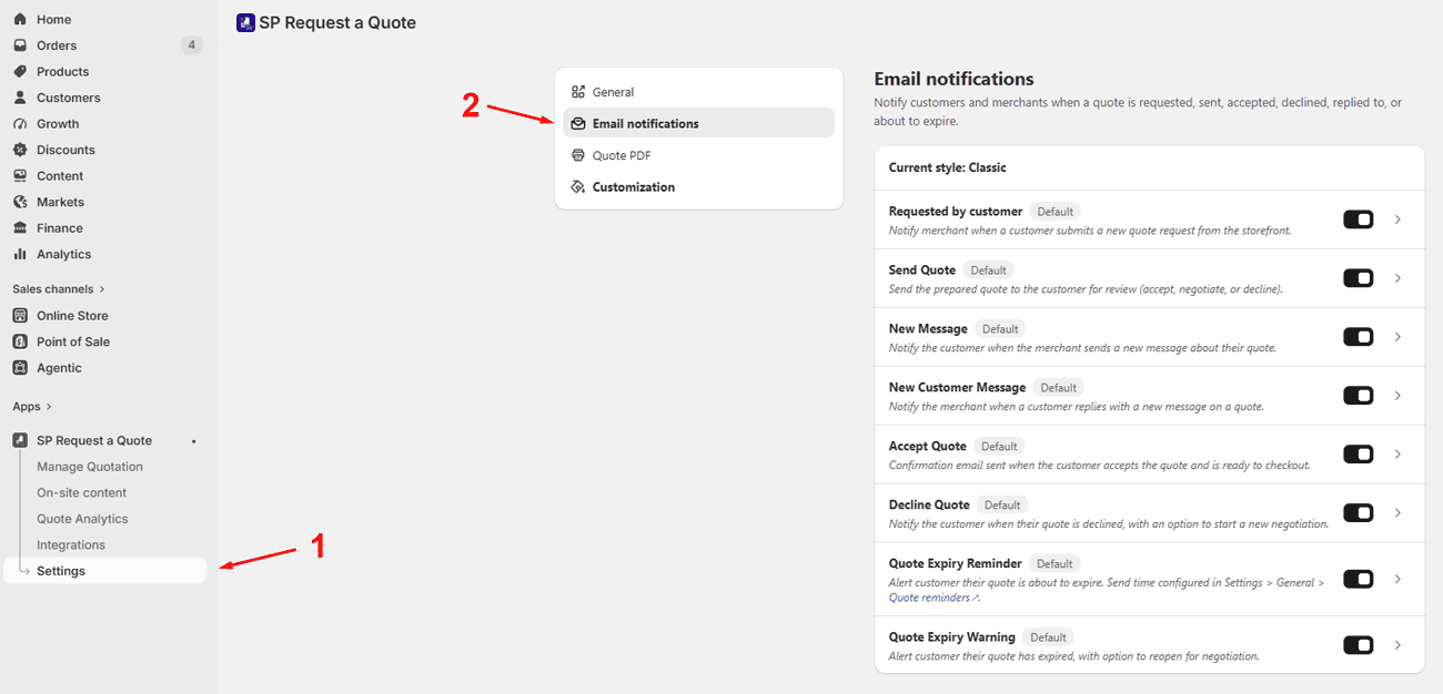 Set up email notifications
