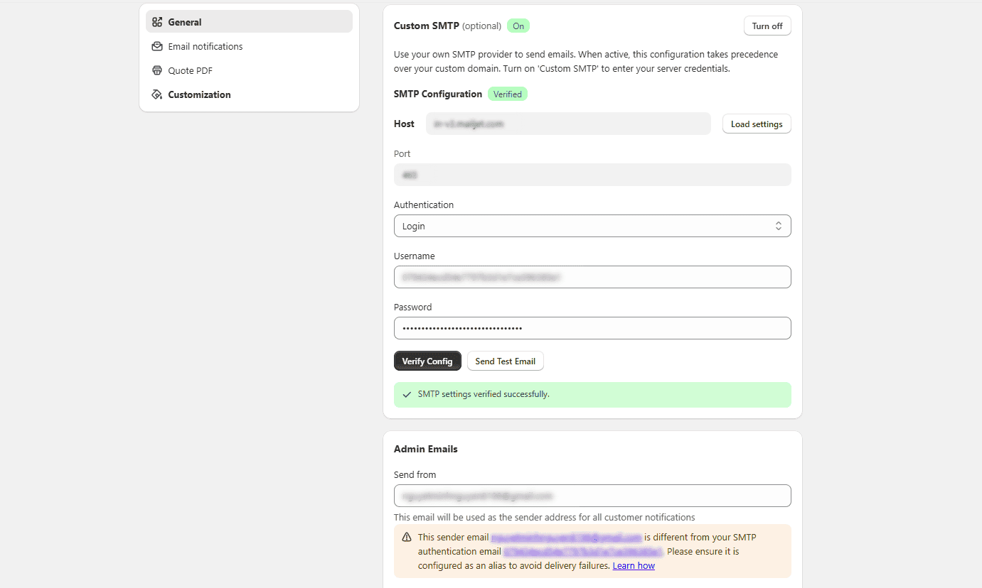 Configure SMTP to ensure reliable email delivery