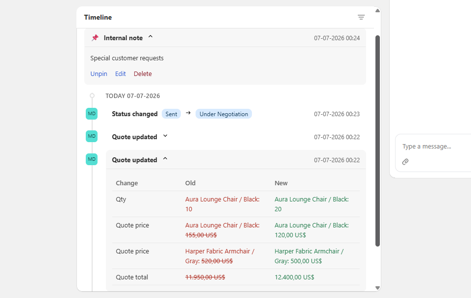 View system logs in timeline