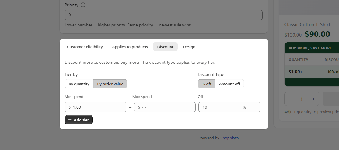 Set up the discount of your volume price rule