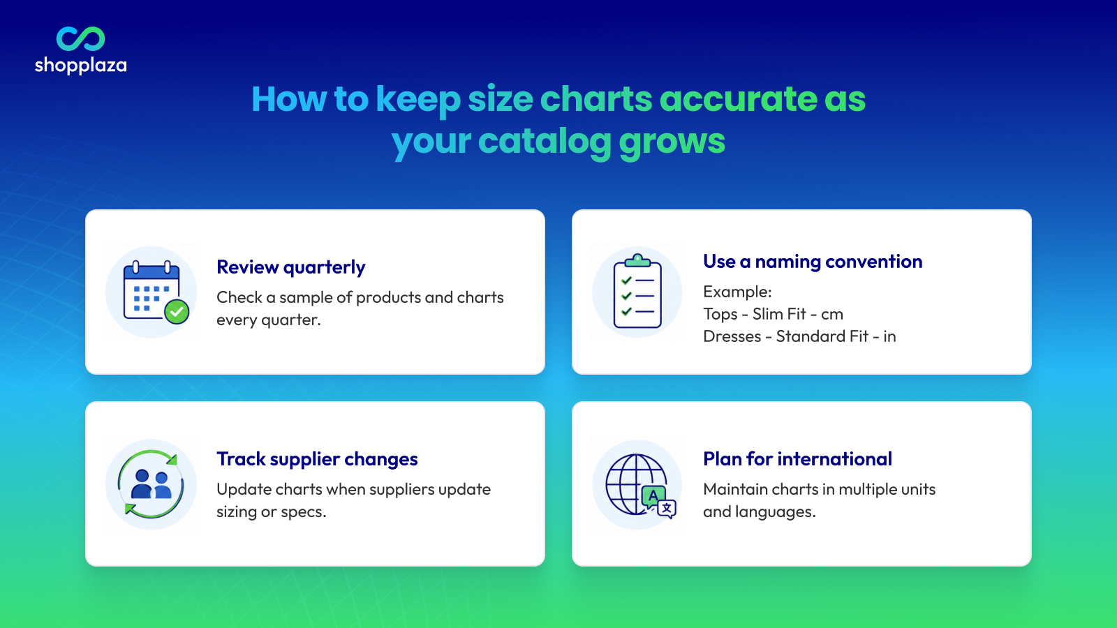 How to keep size charts accurate as your catalog grows
