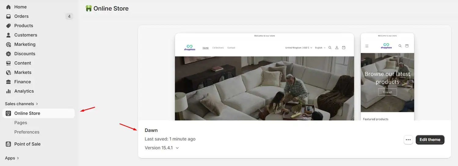 Check your Shopify theme