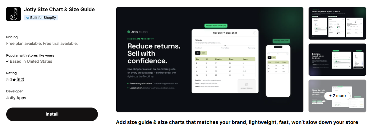 jotly size chart