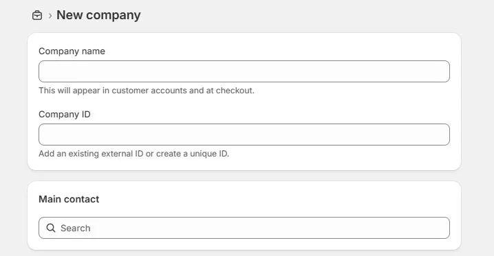 Enter basic company details