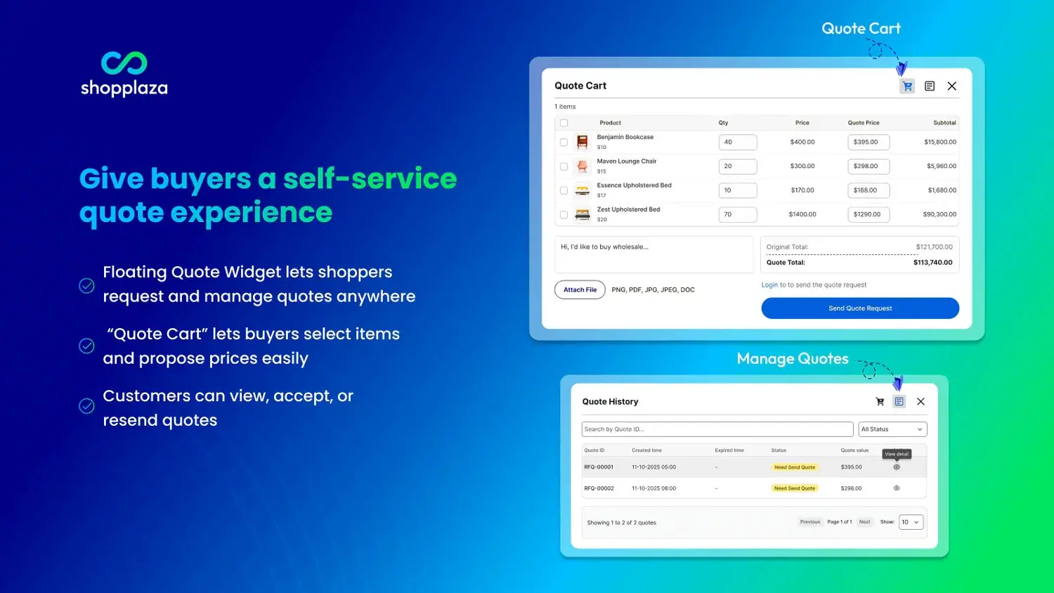 SP Request a Quote (RFQ) by Shopplaza B2B