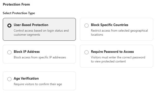 Select protection type