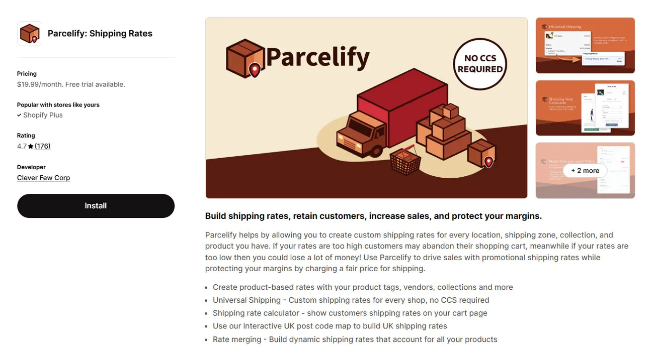 Parcelify: Shipping Rates