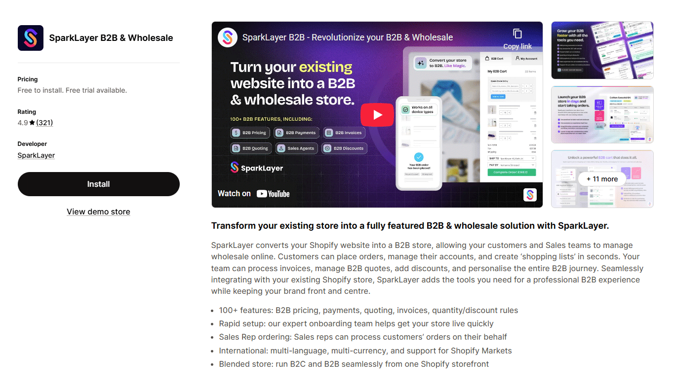 SparkLayer B2B & Wholesale