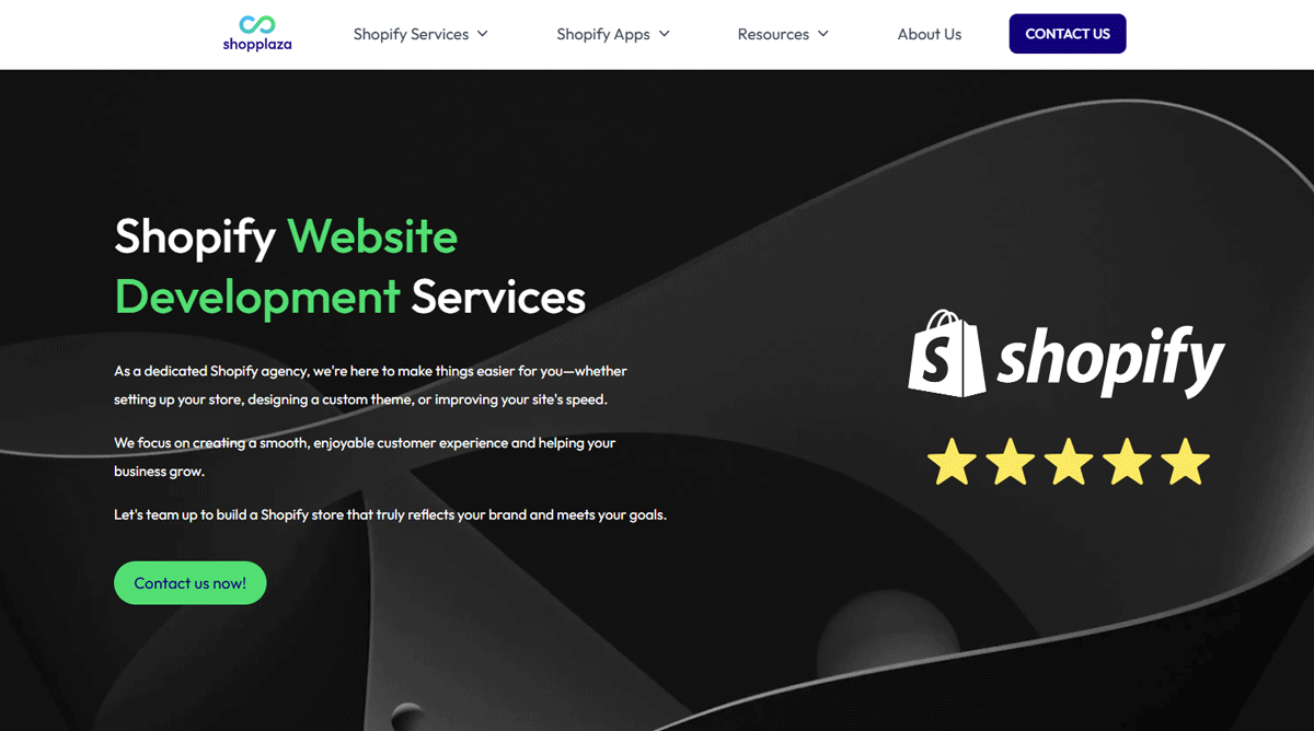 Shopify Website Development Services by Shopplaza