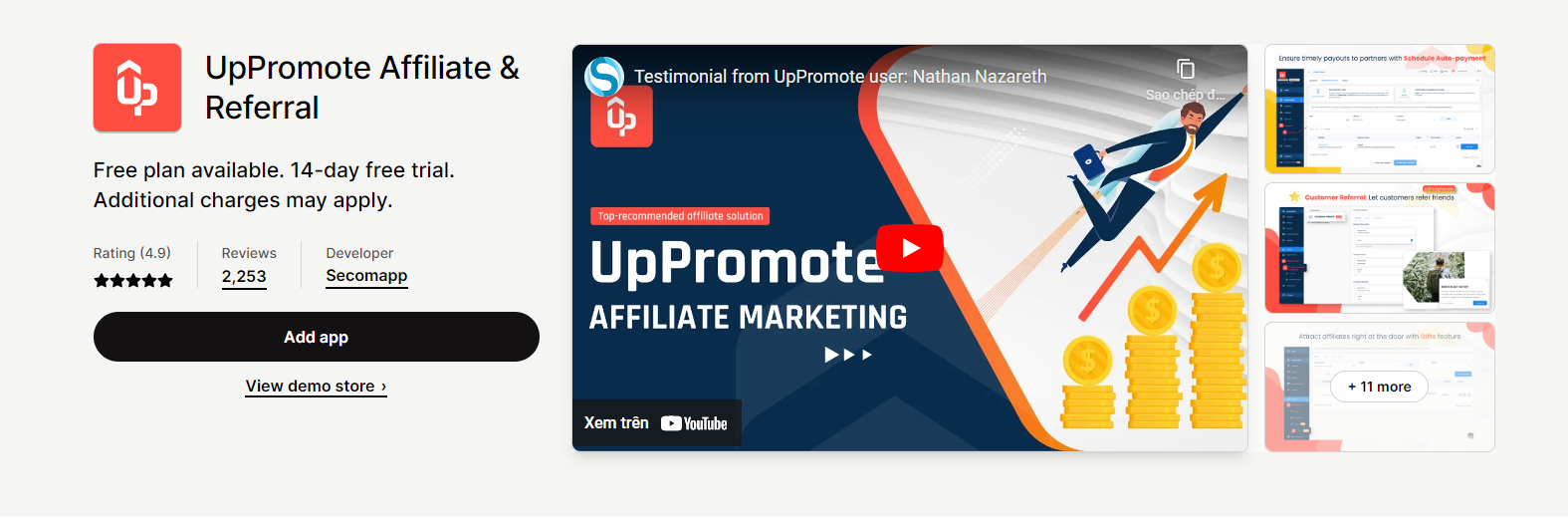 UpPromote Affiliate and Referral by Secomapp
