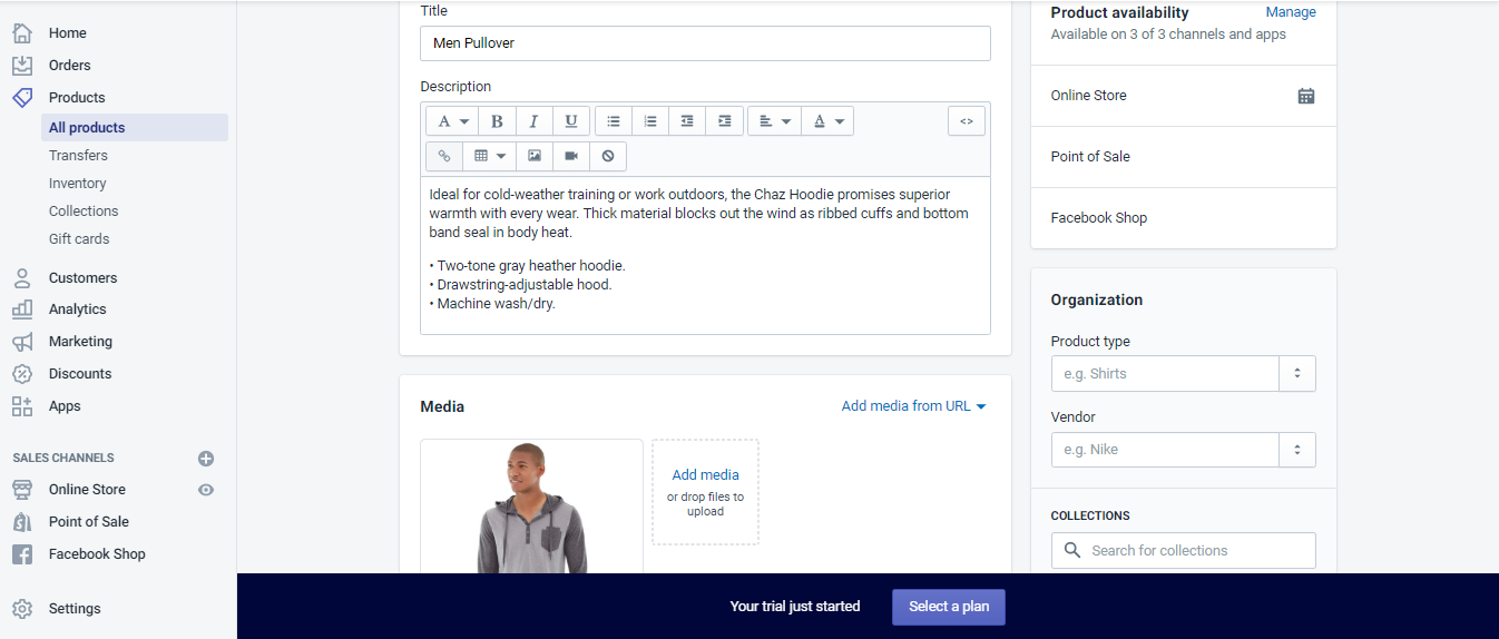 Add products to Shopify store