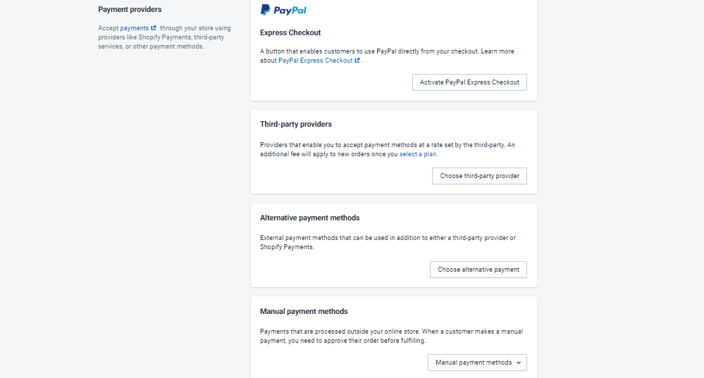 Setup Payment providers in Shopify store