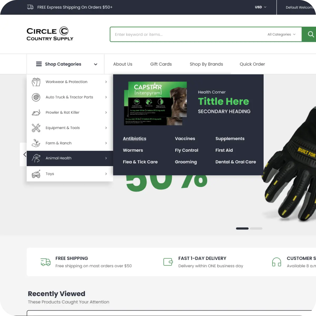 Create navigation dropdown menus for Shopify store